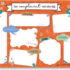 compliment elke dag invulblok oranje
